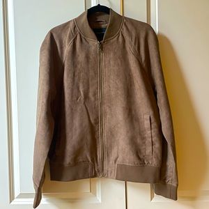 Banana Republic Vegan Suede Bomber Jacket - Dark Acorn NWT